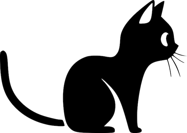 Vector cat minimalist en simple silhouette vector illustratie