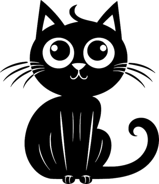 Vector cat minimalist and flat logo vector illustration