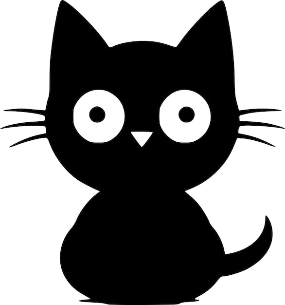 Минималистская и простая силуэтная векторная иллюстрация кошки