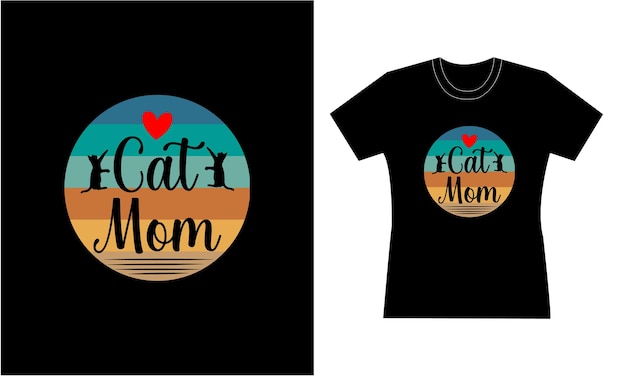 Vettore t-shirt per mamme gatto design per gatti