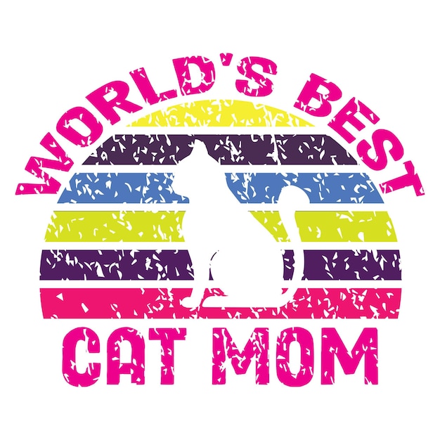 Vector cat mom typography tshirt design