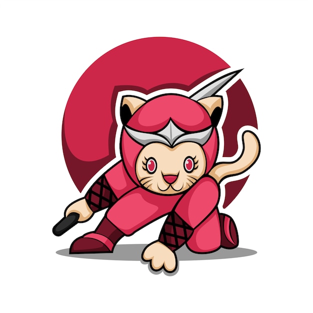 cat ninja design illustration