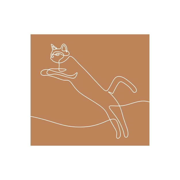 Cat Oneline Continuous Single Line Art Vector