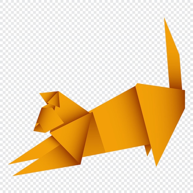 cat origami abstract cat origami logo design animal origami paper origami vector illustration