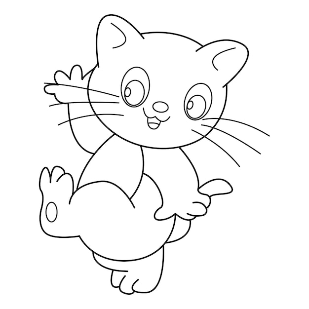 Cat outline vector cartoon design on white background