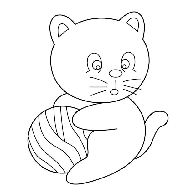 Cat outline vector cartoon design on white background