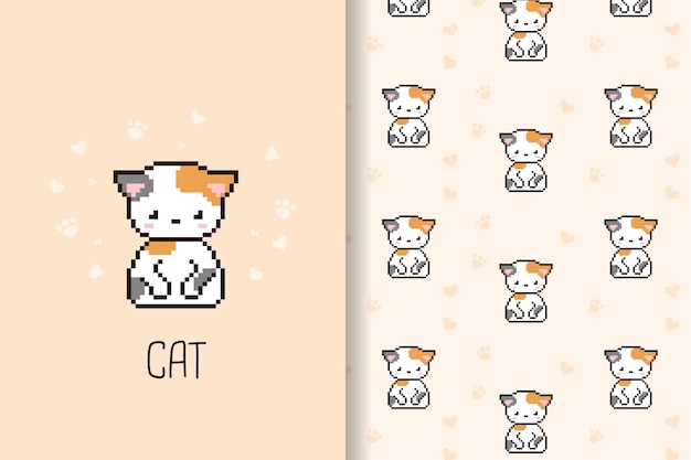 cat pattern pixel art