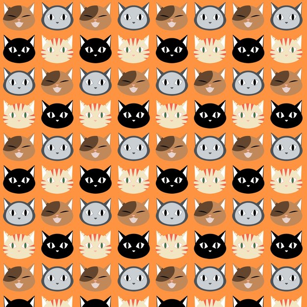 Vector cat pattern