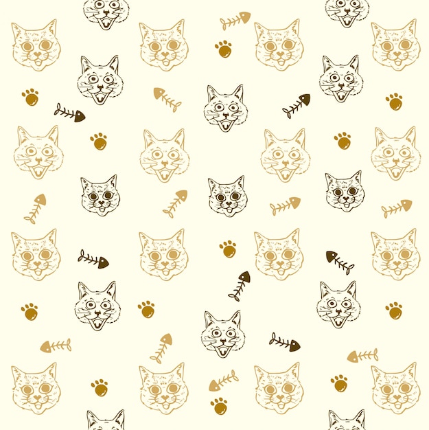 Vector cat pattern