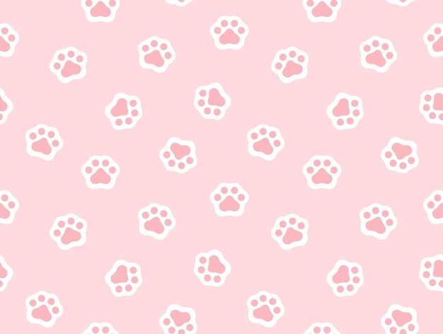 猫の足のシームレスベクトルパターンのイラスト