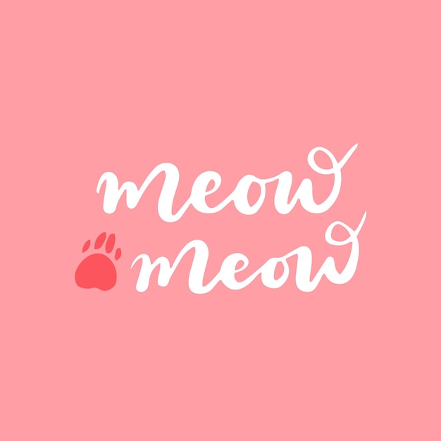 Cat phrase colorful poster Inspirational quotes about cat and domestical pets Hand written phrases for poster cat adoption lettering Adopt a cat