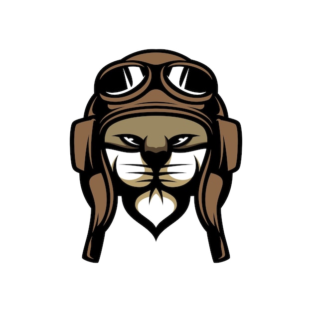 Cat Pilot Mascot Logo Design