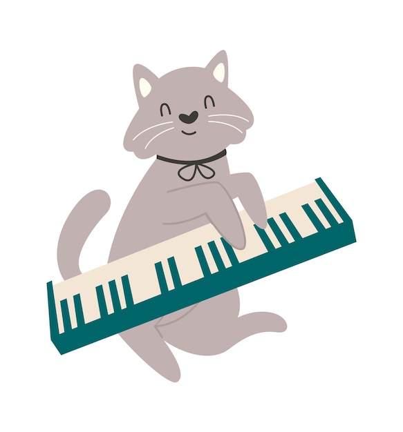 Cat Playing On Synthesizer