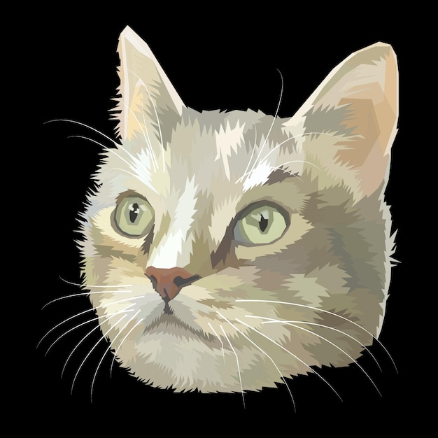 Vector cat pop art portrait illustration