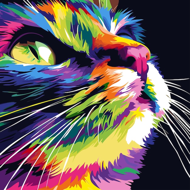 Vector cat print t shirt design