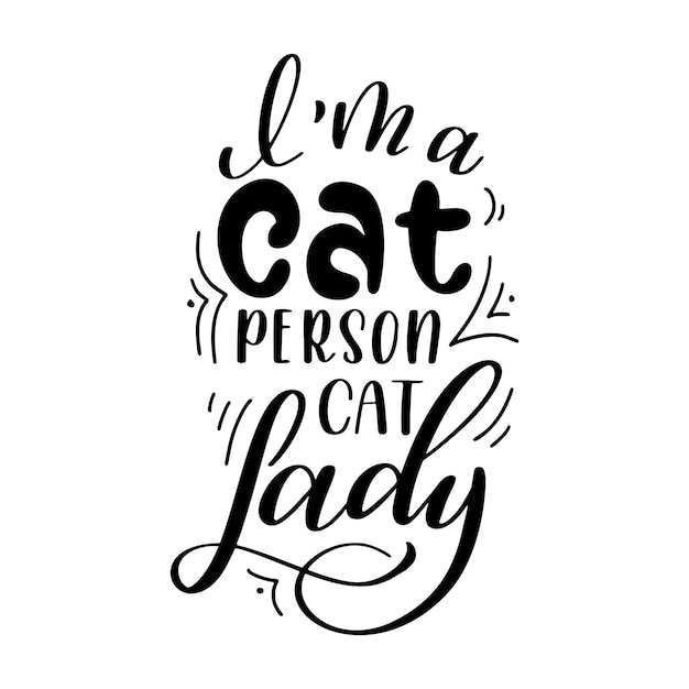 손으로 그린 스타일의 고양이 인용문 영감 레터링 포스터 Creativ 타이포그래피 슬로건 디자인 벡터