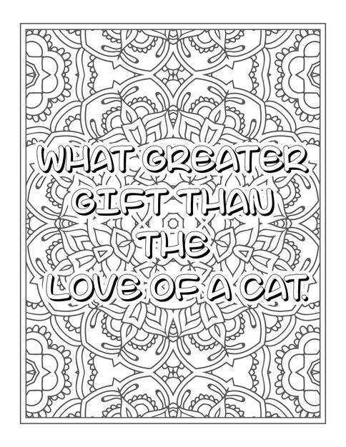 Cat quotes coloring page coloring page for adults