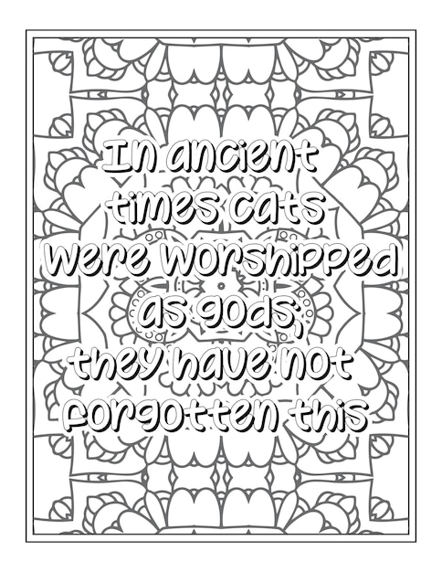 Cat quotes coloring page coloring page for adults