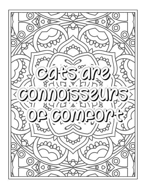 Cat quotes coloring page coloring page for adults