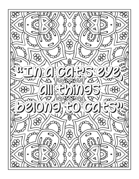 Cat quotes coloring page coloring page for adults