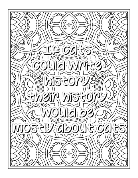 Cat quotes coloring page coloring page for adults