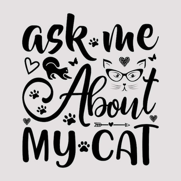 Vector cat quotes svg design