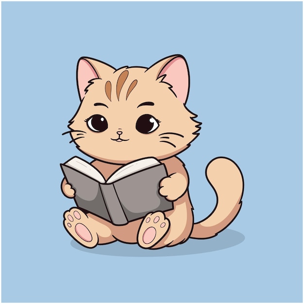 Кошка читает в книге