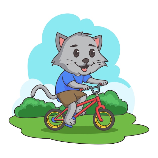 Bicicletta di guida del gatto