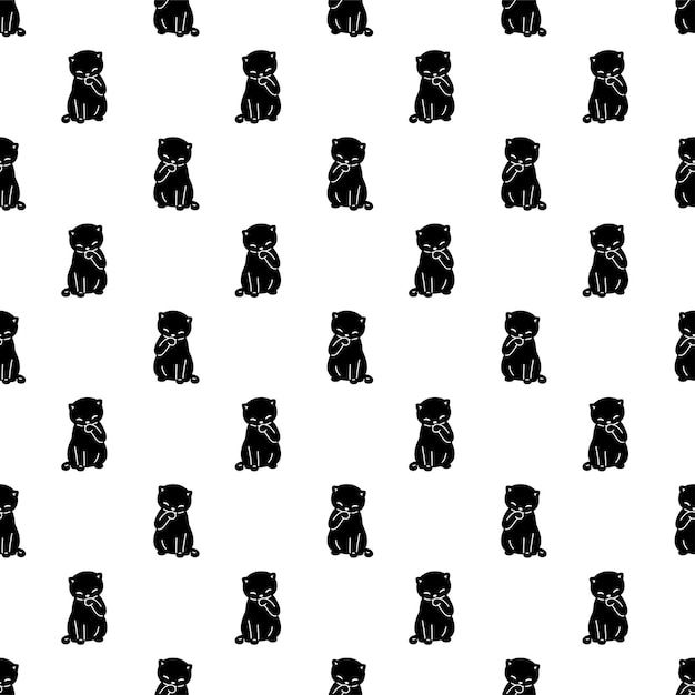 Cat seamless pattern kitten calico