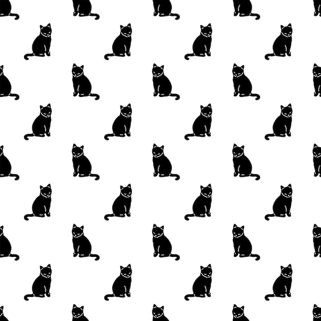 cat seamless pattern kitten sitting cartoon character