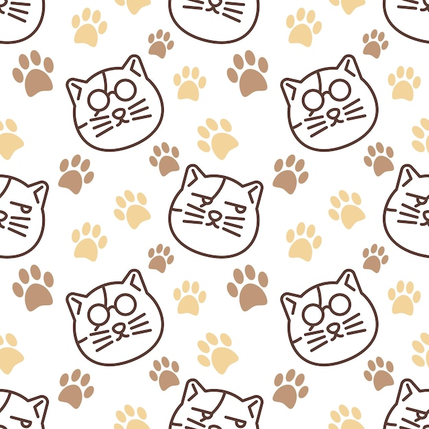 Cat seamless pattern seamless vector background