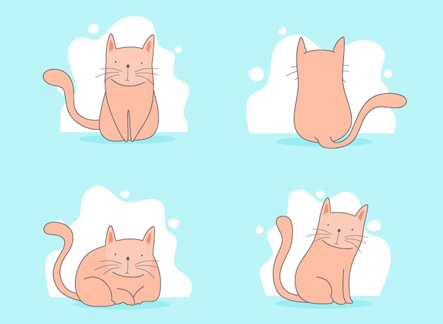 Cat set with different poses.