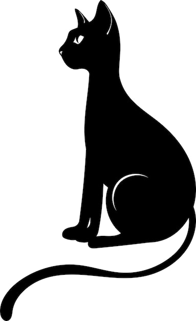 Sitting Black Cat Abstract Silhouette. Icon, Logo vector illustration.  15697039 Vector Art at Vecteezy