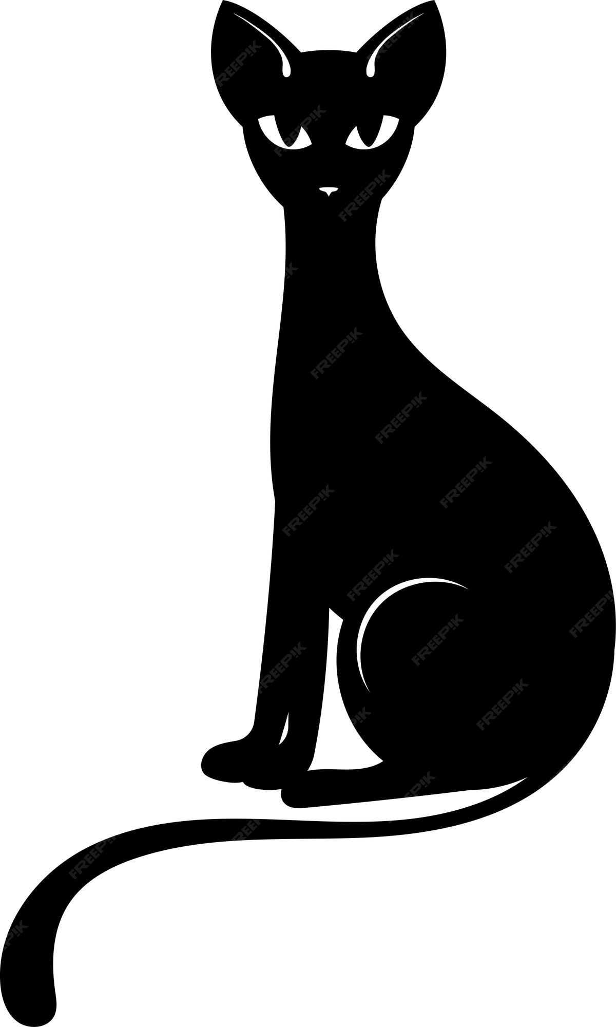 Vector icon black cat sitting. Silhouette of a cat isolated on a white  background. 7534905 Vector Art at Vecteezy