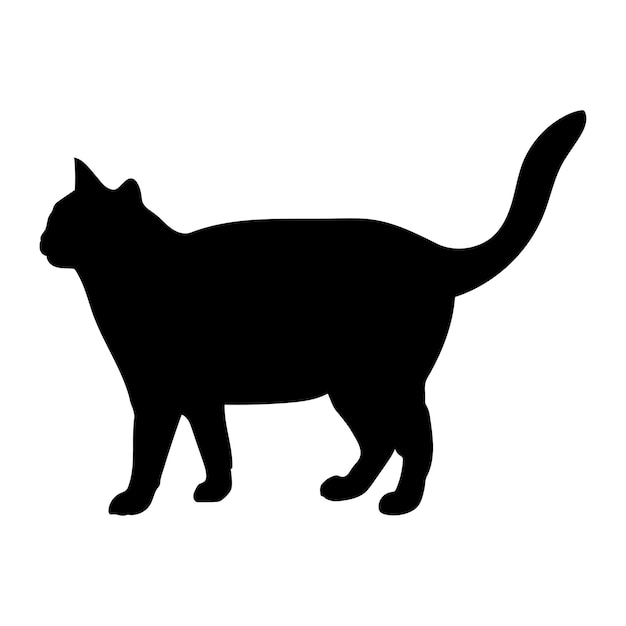 Cat silhouette breeds cat logo monogram vector