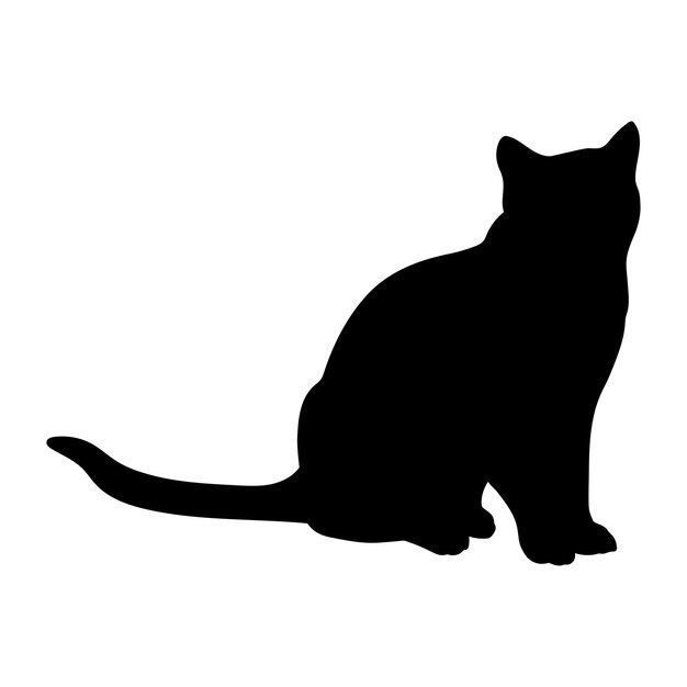 Vector cat silhouette breeds cat logo monogram vector