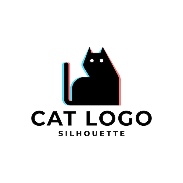 ベクトル ペットや猫に関連するあらゆるビジネスのロゴ猫ロゴの猫のシルエット イラスト