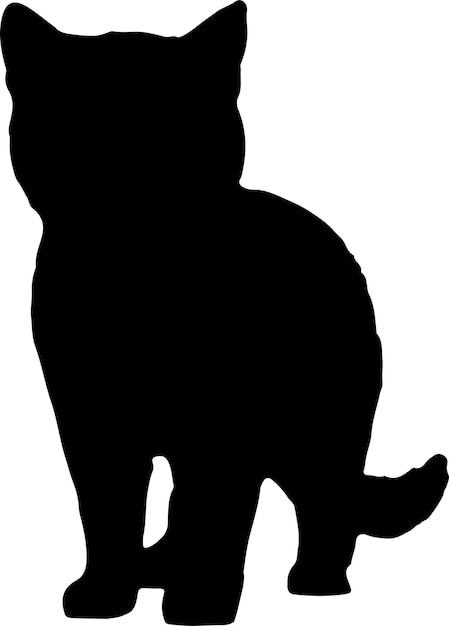 Cat Silhouette illustration Vector White Background