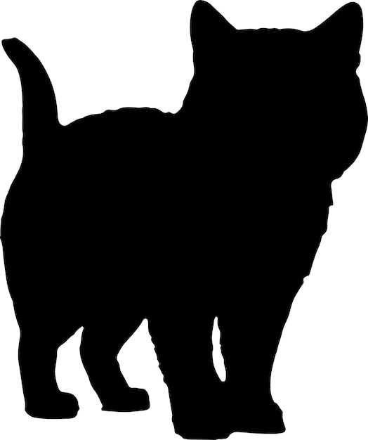 Cat silhouette illustration vector white background