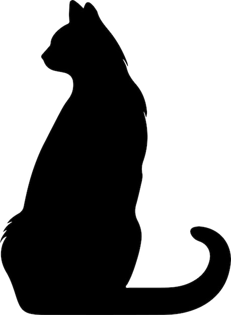 Vector cat silhouette illustration vector white background