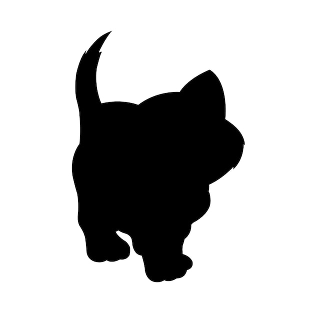 Cat silhouette vector isolated on white background animal coloring book for kids