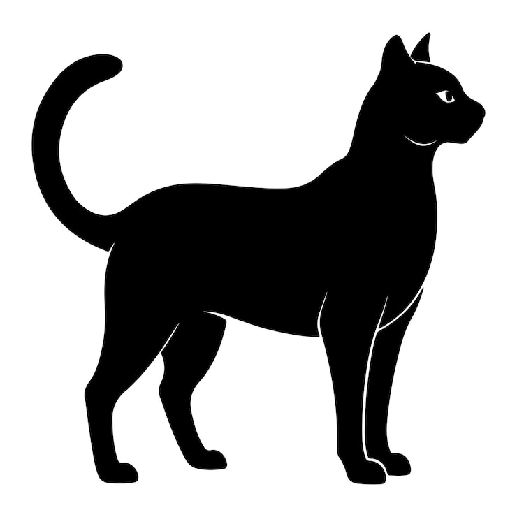 Vector cat silhouette vector kunst illustratie geïsoleerd op een witte achtergrond