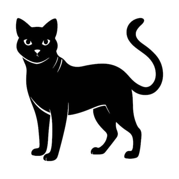 cat silhouette vector kunst illustratie geïsoleerd op een witte achtergrond
