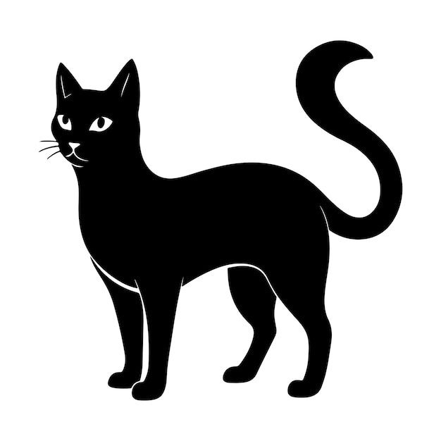 cat silhouette vector kunst illustratie geïsoleerd op een witte achtergrond