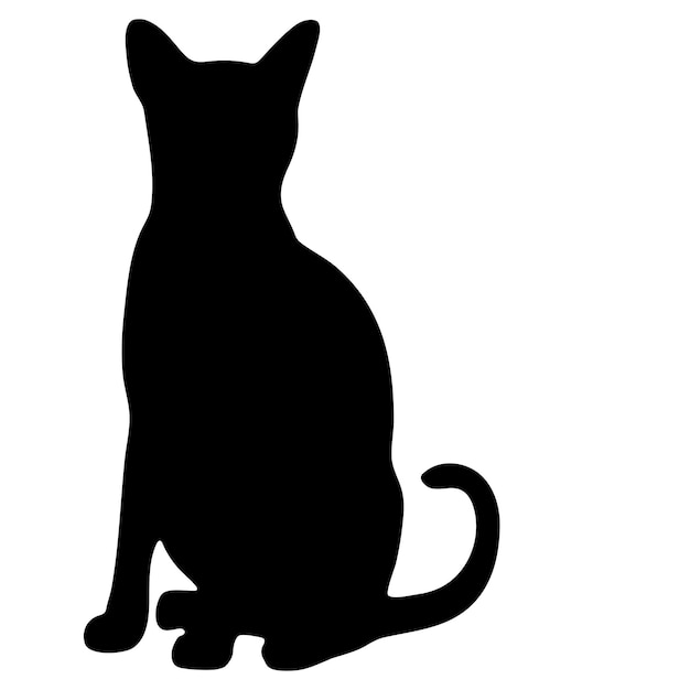 Cat Silhouette vector sitting and relaxing