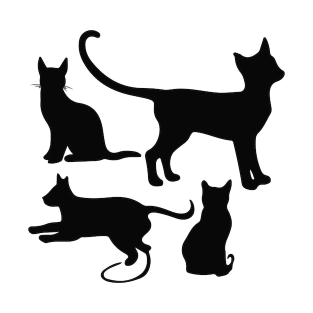 Силуэт кошки, иллюстрация и рисунок Виктора