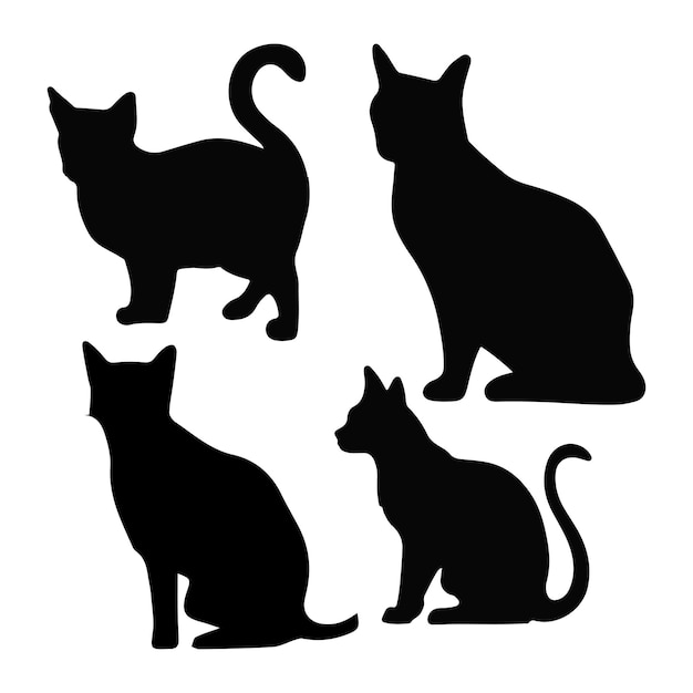 Силуэт кошки, иллюстрация и рисунок Виктора