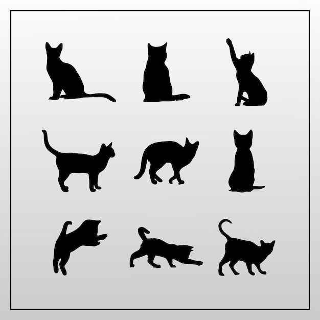 Vector cat silhouettes