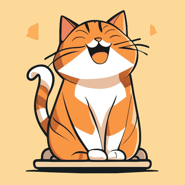 Vector cat sit happy