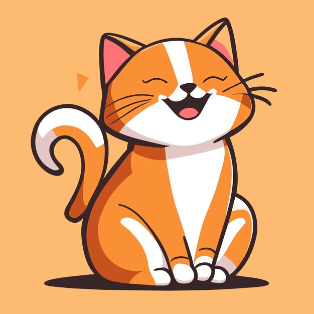 Vector cat sit happy